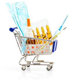 medicines in a cart